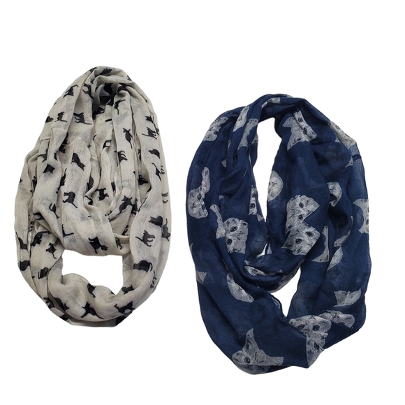 chatties Accessories - Chatties Cat Infinity Scarves Women's Bundle Of Two 100%Polyester One Size
